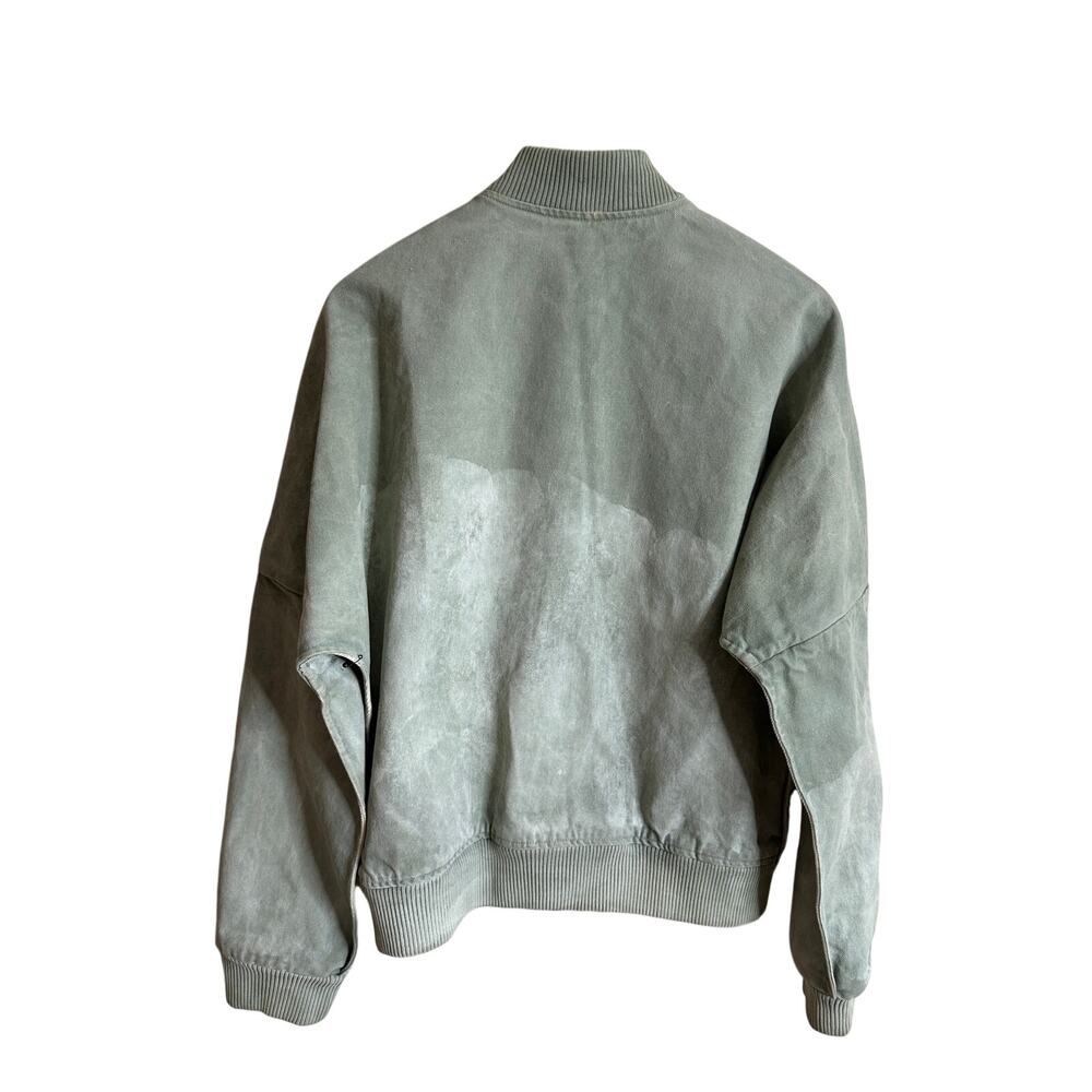 Simon Miller Stone Washed Sage Green Bomber Denim Jacket Mens Medium - Picture 2 of 13